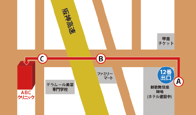 御堂筋側からのアクセス
